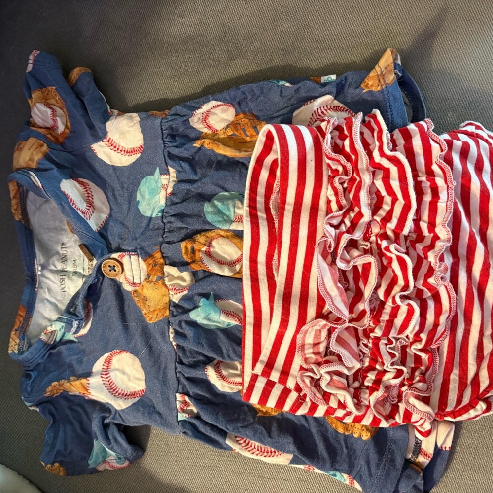 Posh Peanut 12-18m baseball two piece set